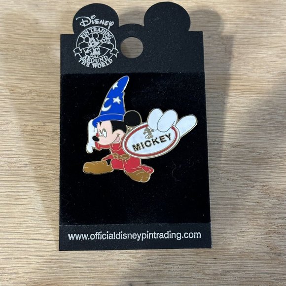 WDW Disney sorcerer Mickey Mouse     2006 Trading Pin Cast Member Name Tag - Picture 1 of 5